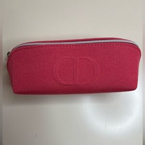 NWOT Christian Dior Beauty Pink Travel Pouch Makeup Cosmetic Case |Embossed Logo